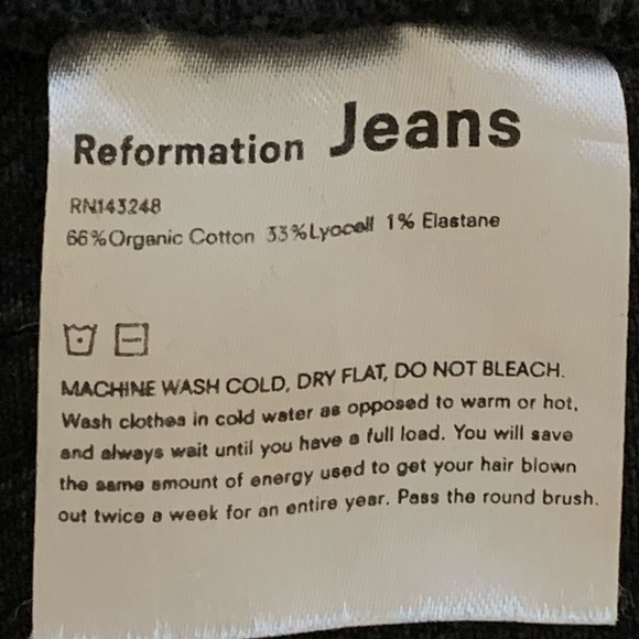 Reformation Liza Ultra High Rise Straight Jeans in Washed Black | Size 26 - Picture 11 of 13